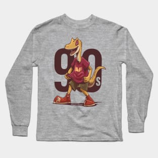 90s dinosaur! | Jurassic Smiles Long Sleeve T-Shirt